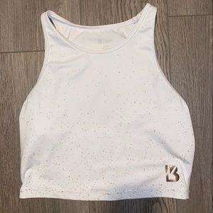 White & rose gold buff bunny top